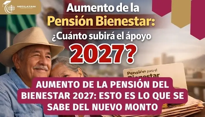 adulto mayor consultando el aumento de la pensión del bienestar 2027