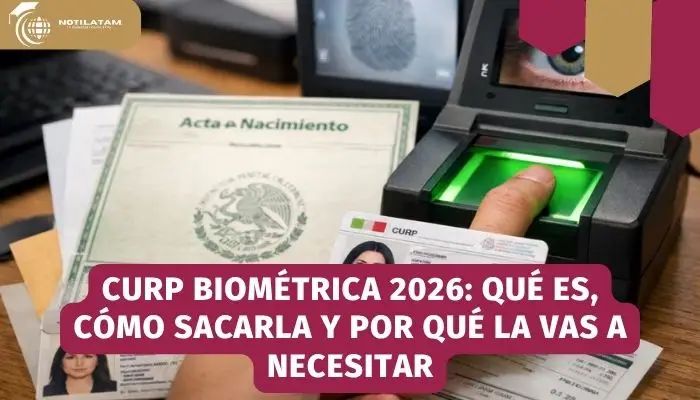 persona tramitando su CURP biométrica 2026 en un módulo
